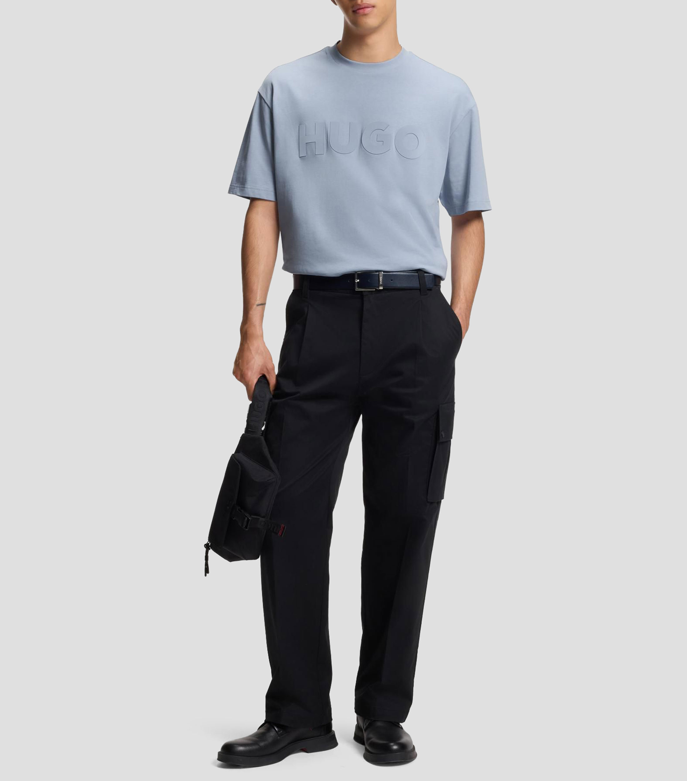 Playera de punto de algodón con logo reflectante Hombre